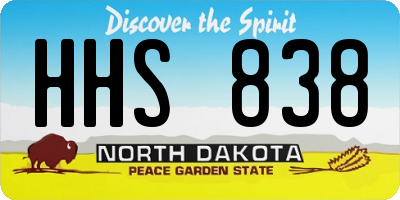 ND license plate HHS838