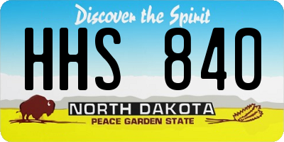 ND license plate HHS840