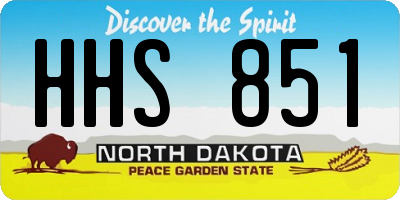 ND license plate HHS851