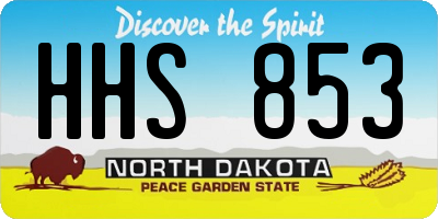 ND license plate HHS853
