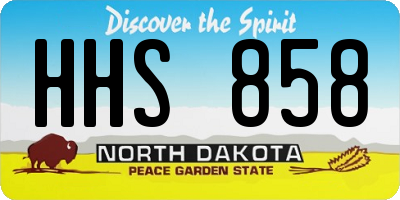 ND license plate HHS858