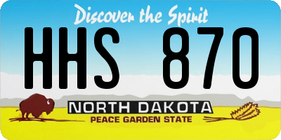 ND license plate HHS870