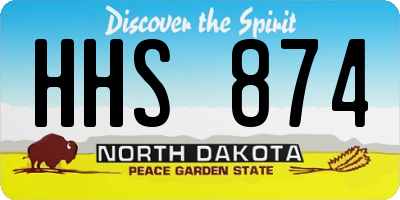ND license plate HHS874