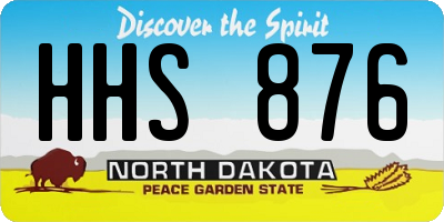 ND license plate HHS876