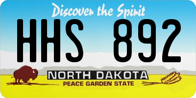 ND license plate HHS892