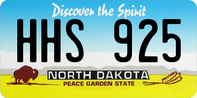 ND license plate HHS925