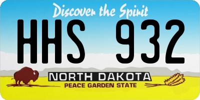 ND license plate HHS932