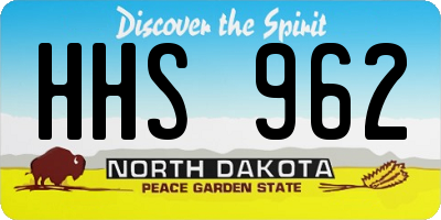 ND license plate HHS962