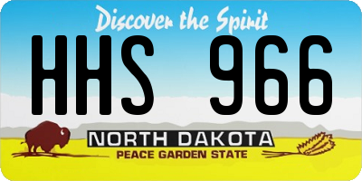 ND license plate HHS966
