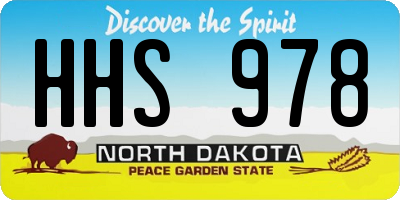 ND license plate HHS978