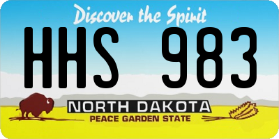 ND license plate HHS983