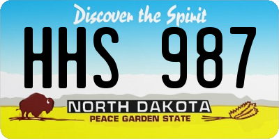 ND license plate HHS987