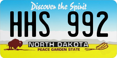 ND license plate HHS992
