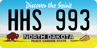 ND license plate HHS993