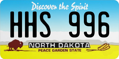 ND license plate HHS996