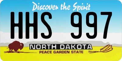 ND license plate HHS997