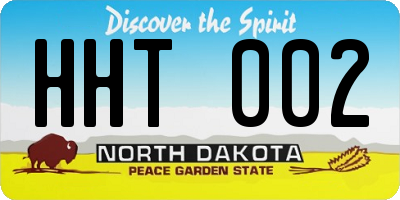 ND license plate HHT002