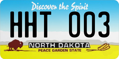 ND license plate HHT003