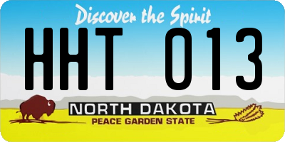 ND license plate HHT013