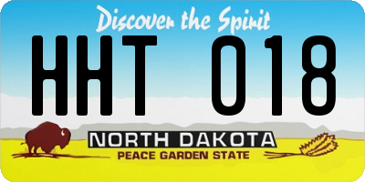 ND license plate HHT018