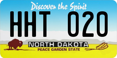 ND license plate HHT020