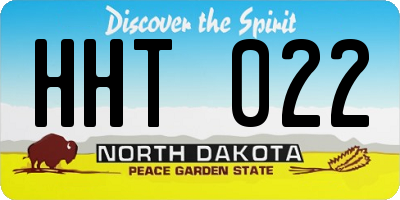 ND license plate HHT022