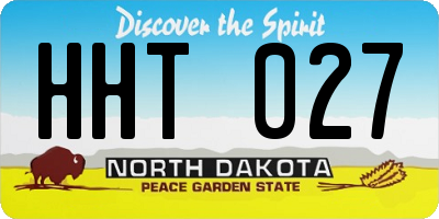 ND license plate HHT027