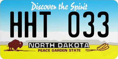 ND license plate HHT033
