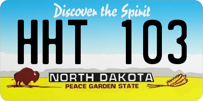 ND license plate HHT103