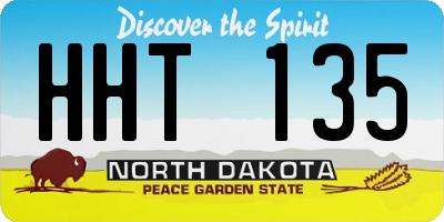 ND license plate HHT135