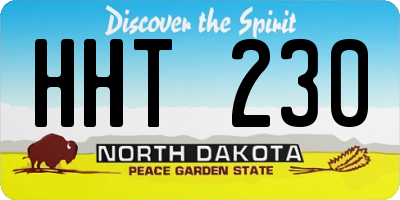 ND license plate HHT230