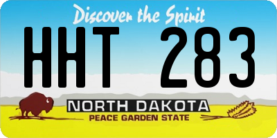 ND license plate HHT283