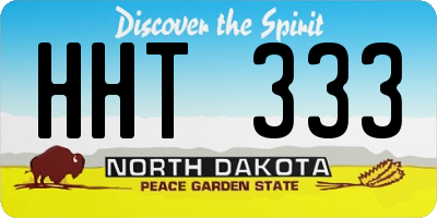 ND license plate HHT333