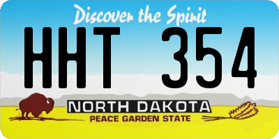 ND license plate HHT354