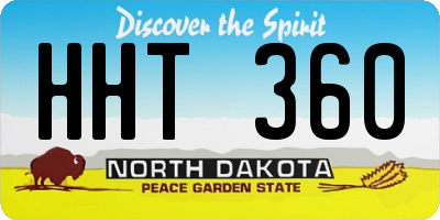 ND license plate HHT360