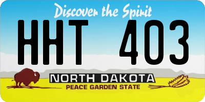 ND license plate HHT403