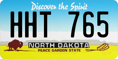 ND license plate HHT765