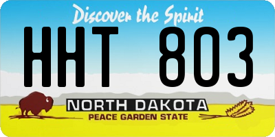 ND license plate HHT803