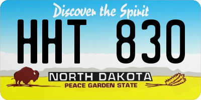 ND license plate HHT830