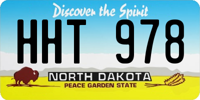ND license plate HHT978