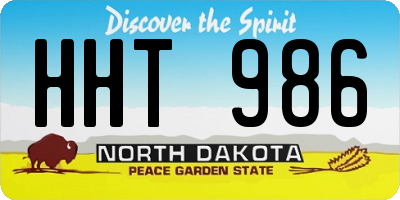ND license plate HHT986
