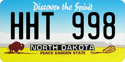 ND license plate HHT998