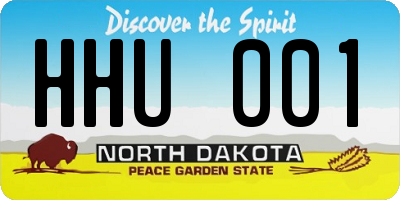ND license plate HHU001