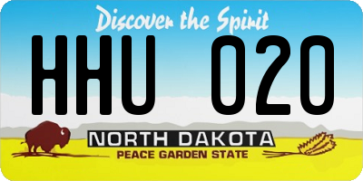 ND license plate HHU020