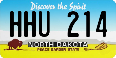 ND license plate HHU214