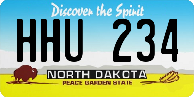 ND license plate HHU234