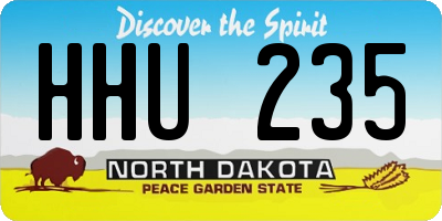ND license plate HHU235
