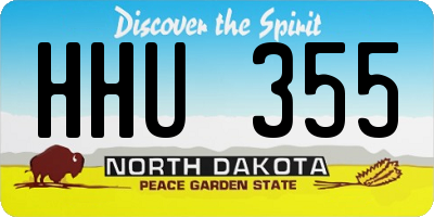 ND license plate HHU355