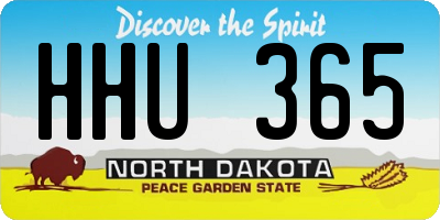 ND license plate HHU365