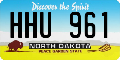 ND license plate HHU961